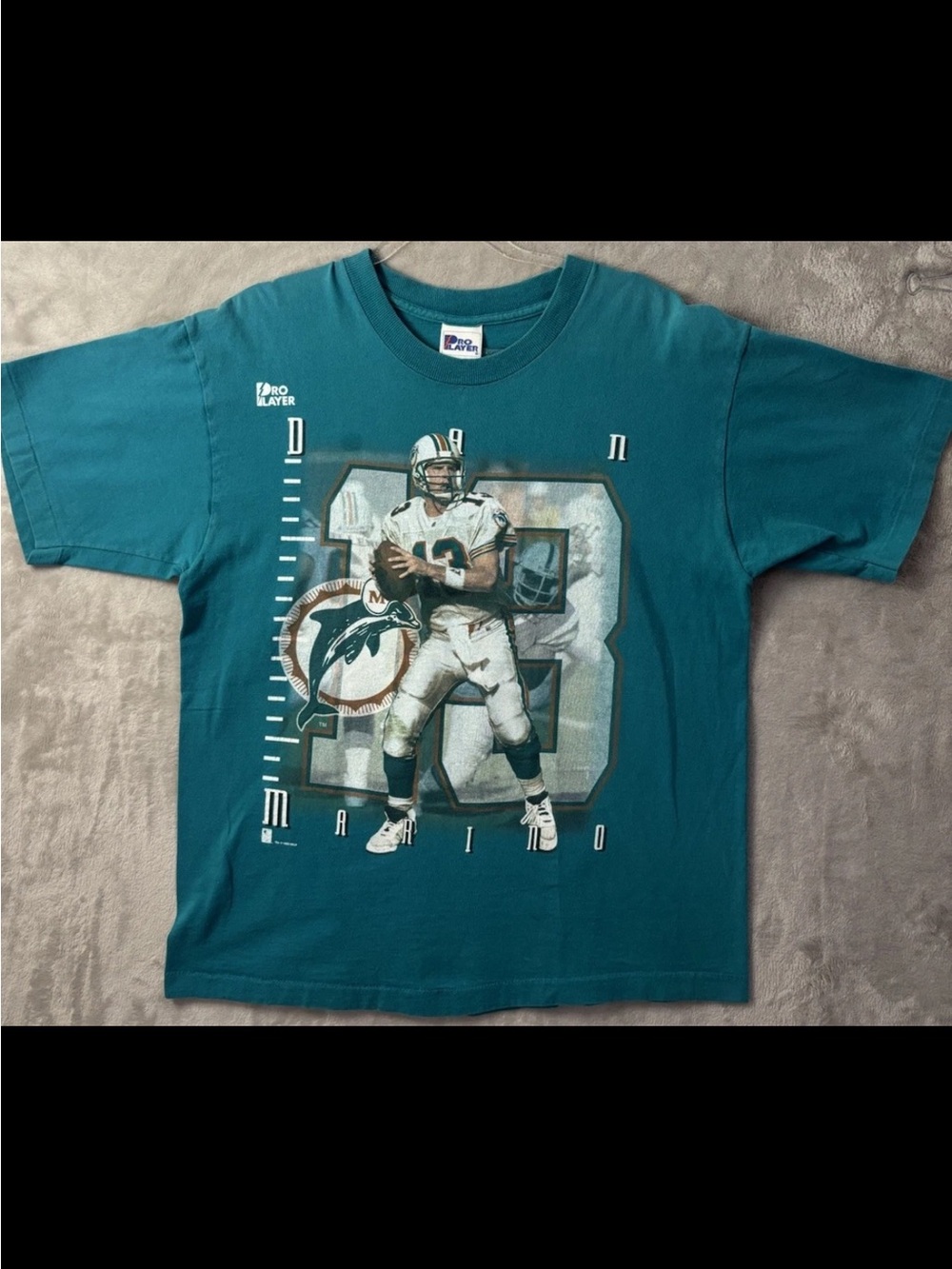 Vintage 1995 Dan Marino Miami Dolphins Pro Player USA NFL T Shirt Men’s L